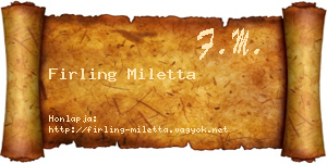 Firling Miletta névjegykártya